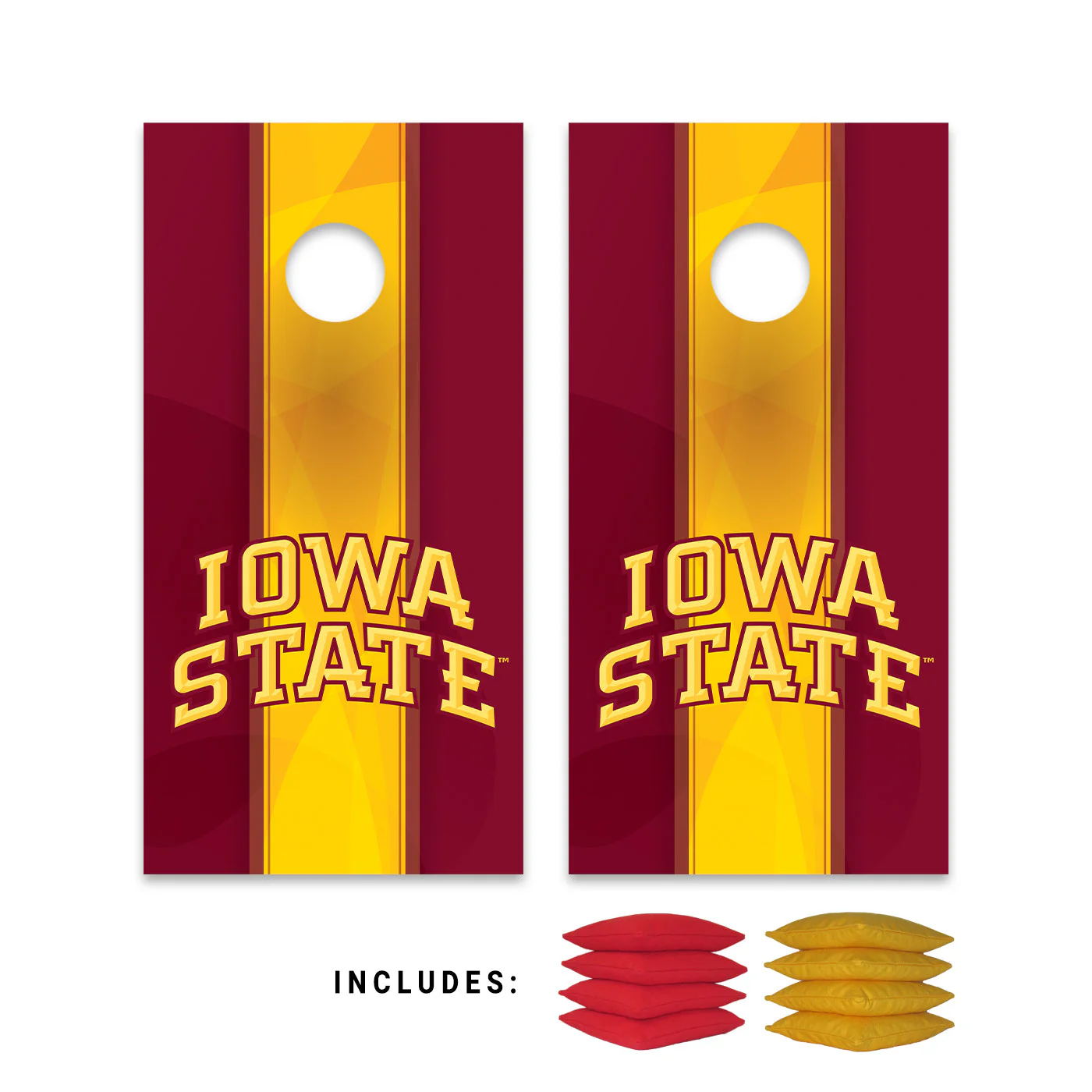 Striped Iowa State University Bag Boards Set With Bags
