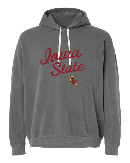 Vintage Iowa State Garment-Dyed Lightweight Fleece Hooded Sweatshirt - Image 3