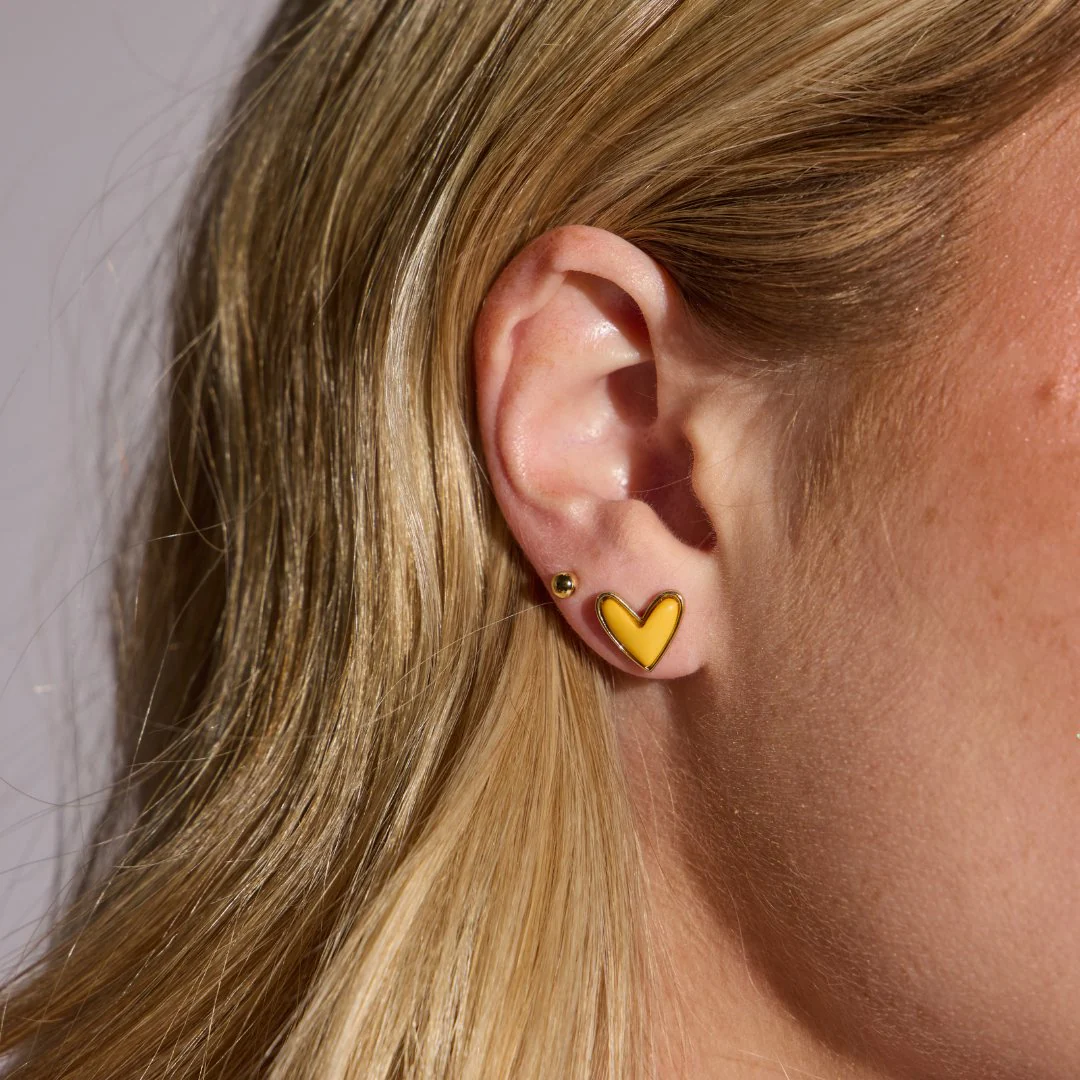 Yellow Stone Sweetheart Studs - Image 2
